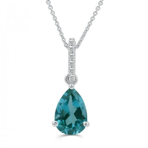 Love Spell® Lab-grown Diamonds And Paraiba Pendant - 0.05 Ct. T.w.