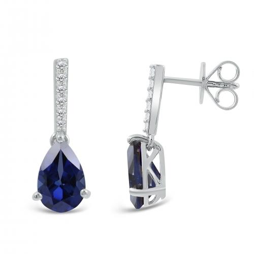 Love Spell® Lab-grown Diamonds And Sapphire Earrings - 0.10 Ct. T.w.