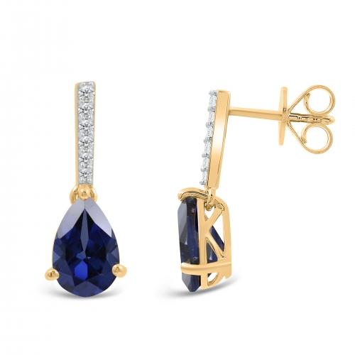 Love Spell® Lab-grown Diamonds Sapphire Earrings - 0.10 Ct. T.w.