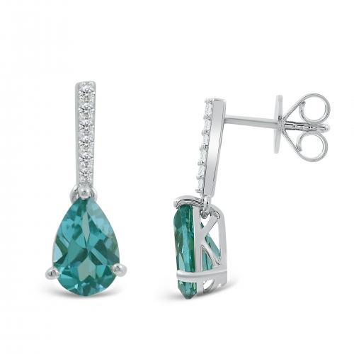 Love Spell® Lab-grown Diamonds And Paraiba Earrings - 0.10 Ct. T.w.