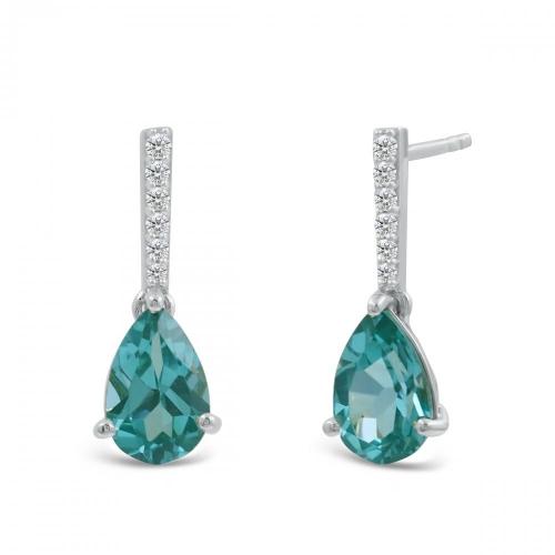 Love Spell® Lab-grown Diamonds And Paraiba Earrings - 0.10 Ct. T.w.