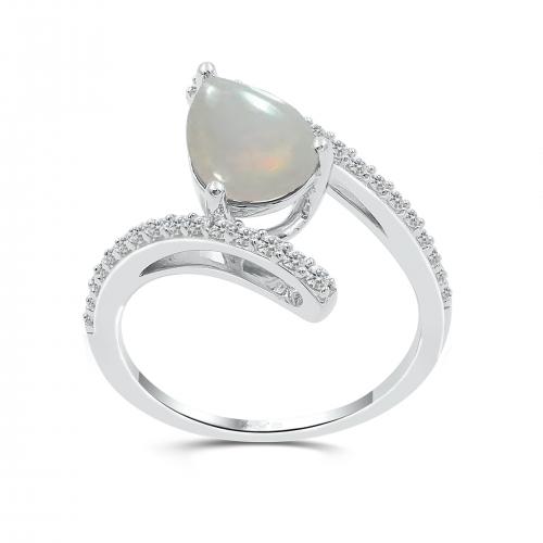 Love Spell® Lab-grown Diamonds And Opal Ring - 0.25 Ct. T.w.