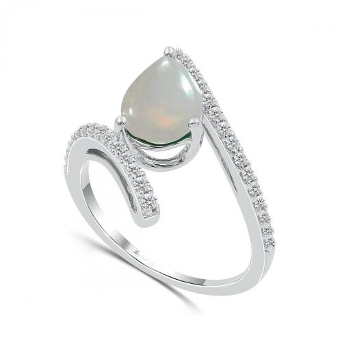 Love Spell® Lab-grown Diamonds And Opal Ring - 0.25 Ct. T.w.