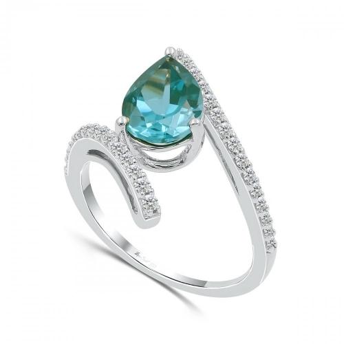 Love Spell® Lab-grown Diamonds And Paraiba Ring - 0.25 Ct. T.w.
