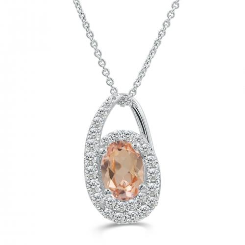 Love Spell® Lab-grown Diamonds And Morganite Pendant - 0.25 Ct. T.w.