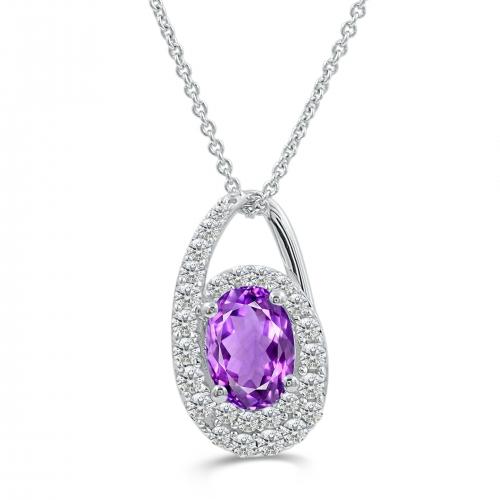 Love Spell® Lab-grown Diamonds And Amethyst Pendant - 0.25 Ct. T.w.