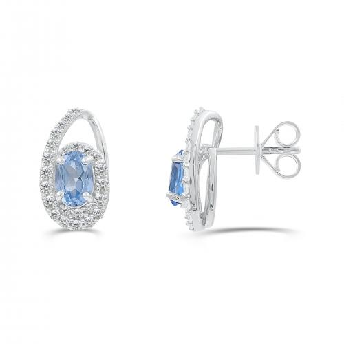 Love Spell® Lab-grown Diamonds And Blue Topaz Studs - 0.30 Ct. T.w.