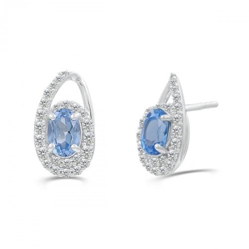 Love Spell® Lab-grown Diamonds And Blue Topaz Studs - 0.30 Ct. T.w.