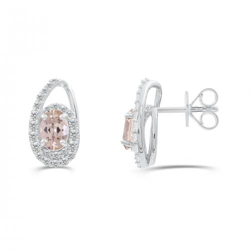Love Spell® Lab-grown Diamonds And Morganite Studs - 0.30 Ct. T.w.