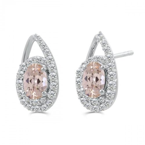 Love Spell® Lab-grown Diamonds And Morganite Studs - 0.30 Ct. T.w.