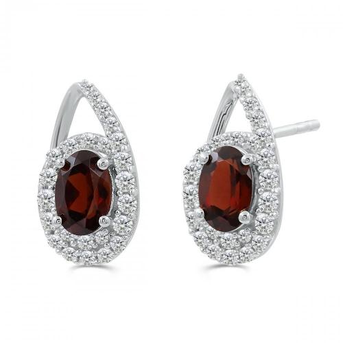 Love Spell® Lab-grown Diamonds And Garnate Studs - 0.30 Ct. T.w.