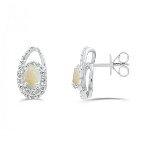 Love Spell® Lab-grown Diamonds And Opal Studs - 0.30 Ct. T.w.