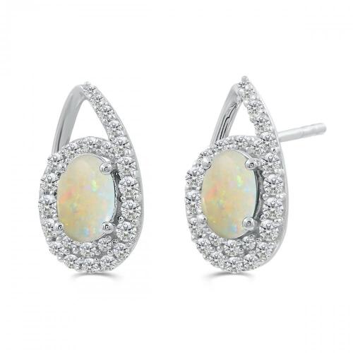 Love Spell® Lab-grown Diamonds And Opal Studs - 0.30 Ct. T.w.