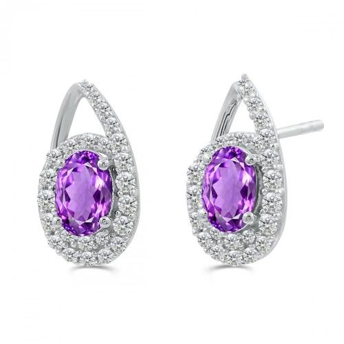 Love Spell® Lab-grown Diamonds And Amethyst Studs - 0.30 Ct. T.w.