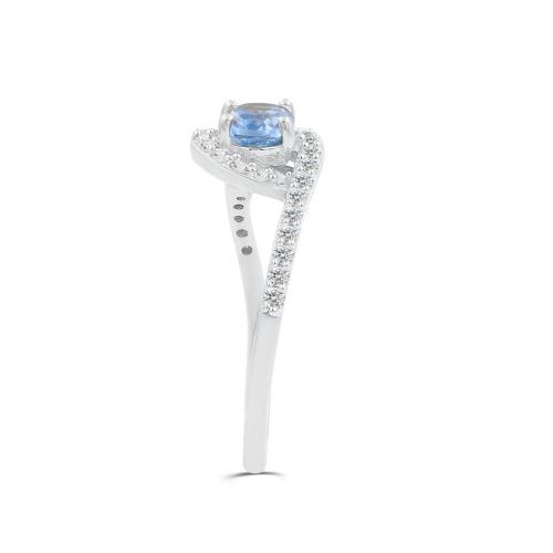 Love Spell® Lab-grown Diamonds And Blue Topaz Ring - 0.30 Ct. T.w.