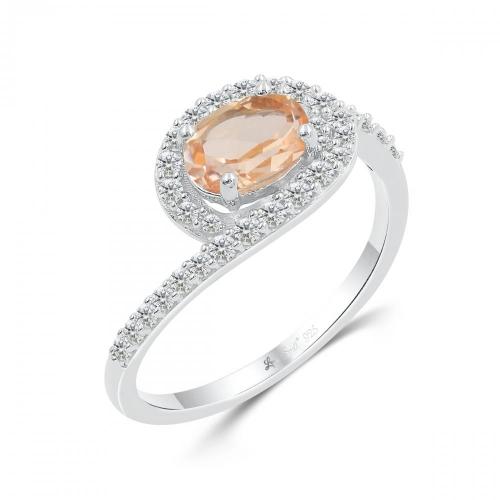 Love Spell® Lab-grown Diamonds And Morganite Ring - 0.30 Ct. T.w.