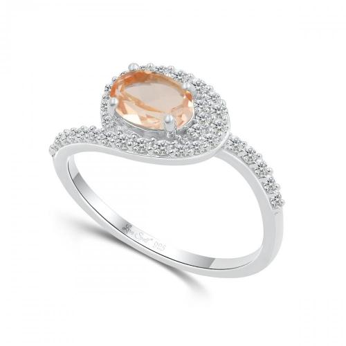 Love Spell® Lab-grown Diamonds And Morganite Ring - 0.30 Ct. T.w.