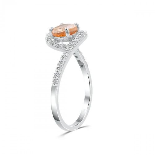 Love Spell® Lab-grown Diamonds And Morganite Ring - 0.30 Ct. T.w.