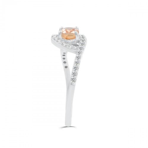 Love Spell® Lab-grown Diamonds And Morganite Ring - 0.30 Ct. T.w.