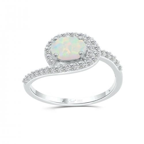 Love Spell® Lab-grown Diamonds And Opal Ring - 0.30 Ct. T.w.