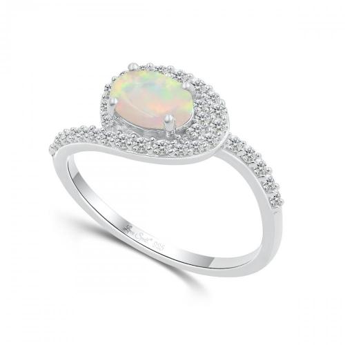 Love Spell® Lab-grown Diamonds And Opal Ring - 0.30 Ct. T.w.