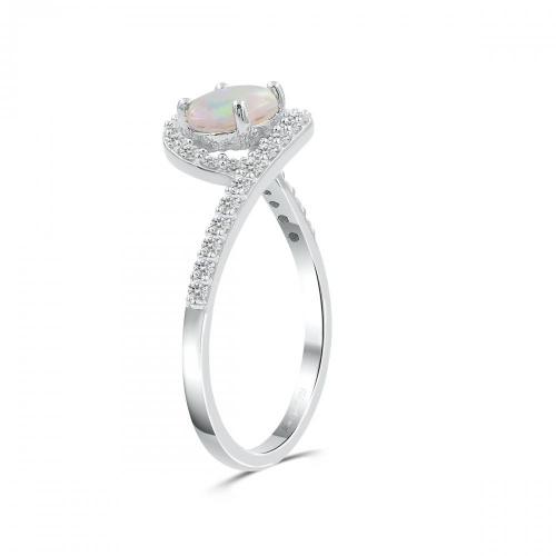 Love Spell® Lab-grown Diamonds And Opal Ring - 0.30 Ct. T.w.