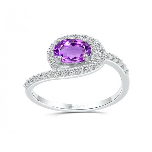 Love Spell® Lab-grown Diamonds And Amethyst Ring - 0.30 Ct. T.w.