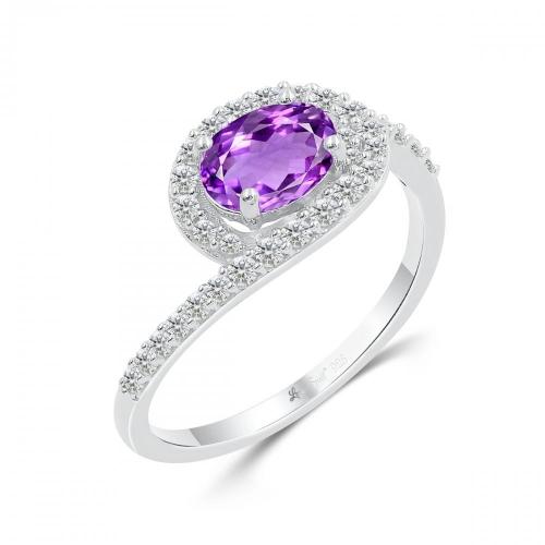 Love Spell® Lab-grown Diamonds And Amethyst Ring - 0.30 Ct. T.w.