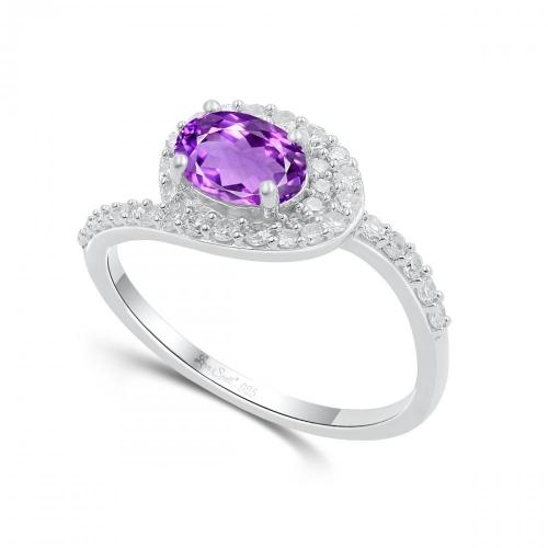Love Spell® Lab-grown Diamonds And Amethyst Ring - 0.30 Ct. T.w.