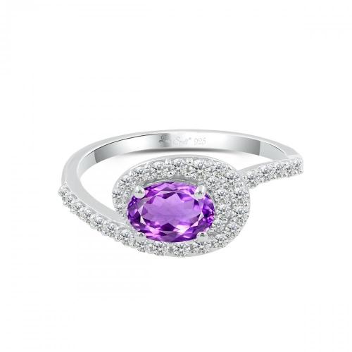 Love Spell® Lab-grown Diamonds And Amethyst Ring - 0.30 Ct. T.w.
