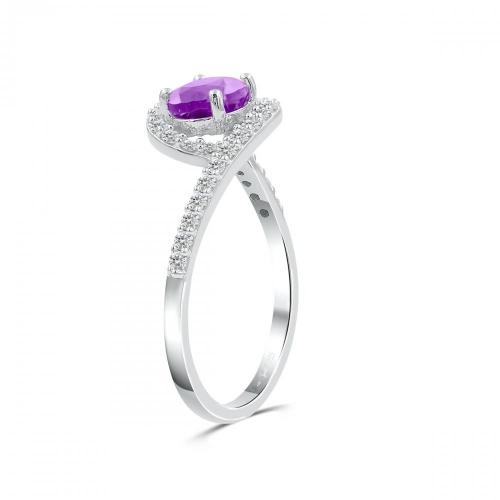 Love Spell® Lab-grown Diamonds And Amethyst Ring - 0.30 Ct. T.w.