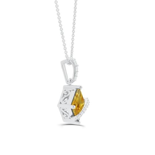Love Spell® Lab-grown Diamonds And Citrine Pendant - 0.10 Ct. T.w.