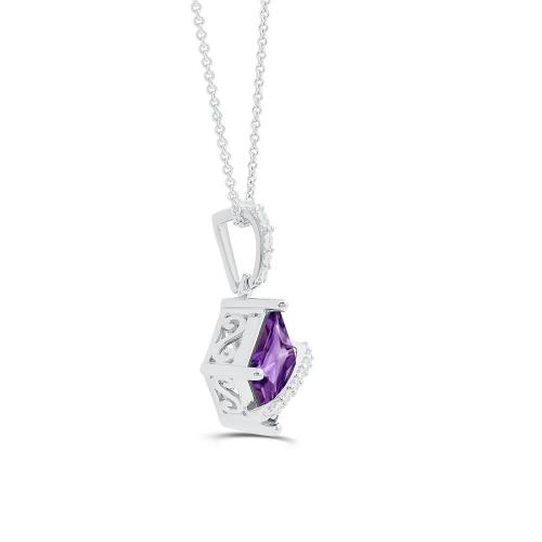 Love Spell® Lab-grown Diamonds And Amethyst Pendant - 0.10 Ct. T.w.