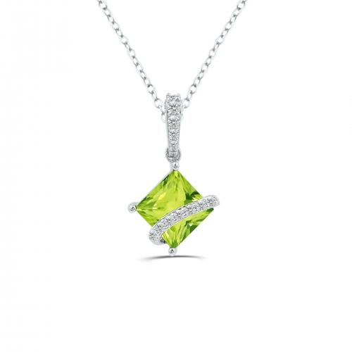 Love Spell® Lab-grown Diamonds And Peridot Pendant - 0.10 Ct. T.w.