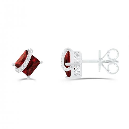 Love Spell® Lab-grown Diamonds And Garnet Studs - 0.10 Ct. T.w.