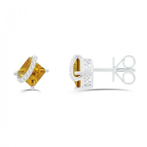 Love Spell® Lab-grown Diamonds And Citrine Studs - 0.10 Ct. T.w.