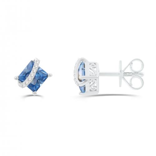 Love Spell® Lab-grown Diamonds And Blue Topaz Studs - 0.10 Ct. T.w.