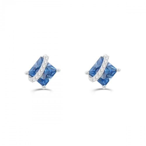 Love Spell® Lab-grown Diamonds And Blue Topaz Studs - 0.10 Ct. T.w.