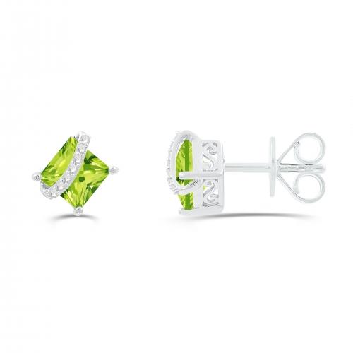 Love Spell® Lab-grown Diamonds And Peridot Studs - 0.10 Ct. T.w.