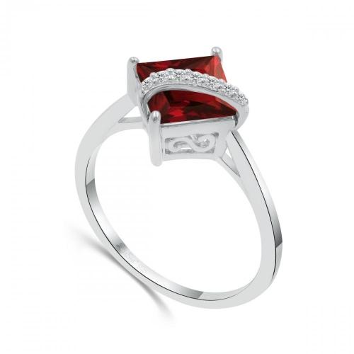 Love Spell® Lab-grown Diamonds And Garnet Ring - 0.05 Ct. T.w.