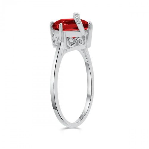 Love Spell® Lab-grown Diamonds And Garnet Ring - 0.05 Ct. T.w.