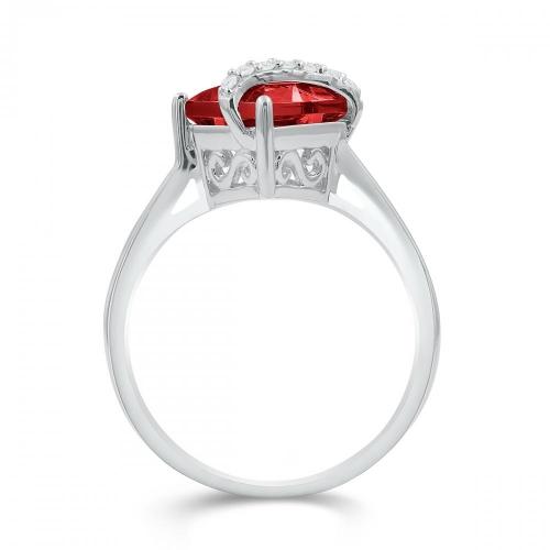 Love Spell® Lab-grown Diamonds And Garnet Ring - 0.05 Ct. T.w.