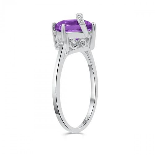 Love Spell® Lab-grown Diamonds And Amethyst Ring - 0.05 Ct. T.w.