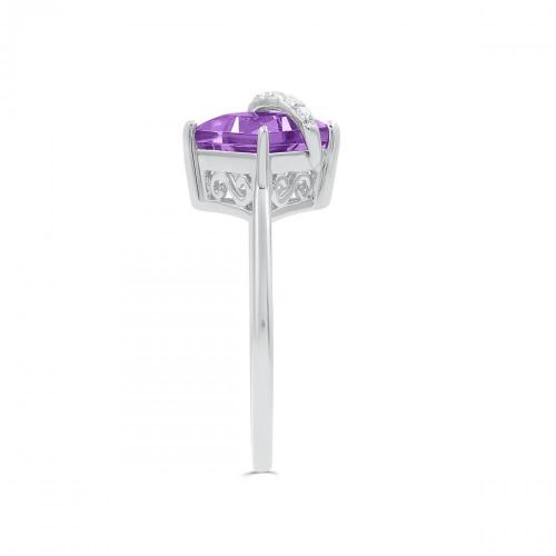 Love Spell® Lab-grown Diamonds And Amethyst Ring - 0.05 Ct. T.w.