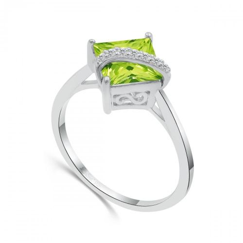 Love Spell® Lab-grown Diamonds And Peridot Ring - 0.05 Ct. T.w.