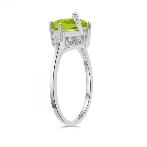 Love Spell® Lab-grown Diamonds And Peridot Ring - 0.05 Ct. T.w.