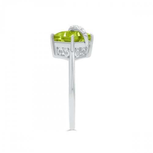 Love Spell® Lab-grown Diamonds And Peridot Ring - 0.05 Ct. T.w.