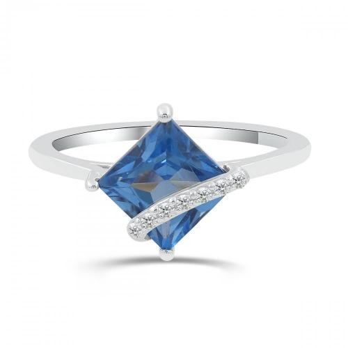 Love Spell® Lab-grown Diamonds And Blue Topaz Ring - 0.05 Ct. T.w.