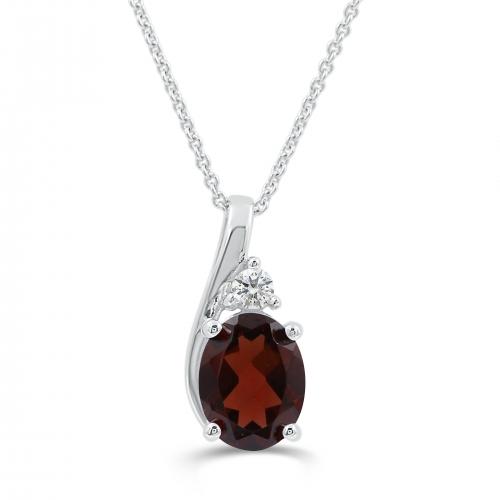 Love Spell® Lab-grown Diamonds And Garnet Pendant - 0.05 Ct. T.w.