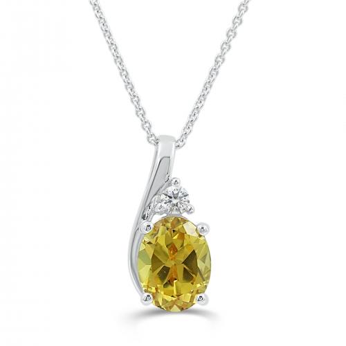 Love Spell® Lab-grown Diamonds And Citrine Pendant - 0.05 Ct. T.w.